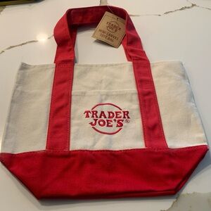 Trader Joes Mini Tote NWT Red